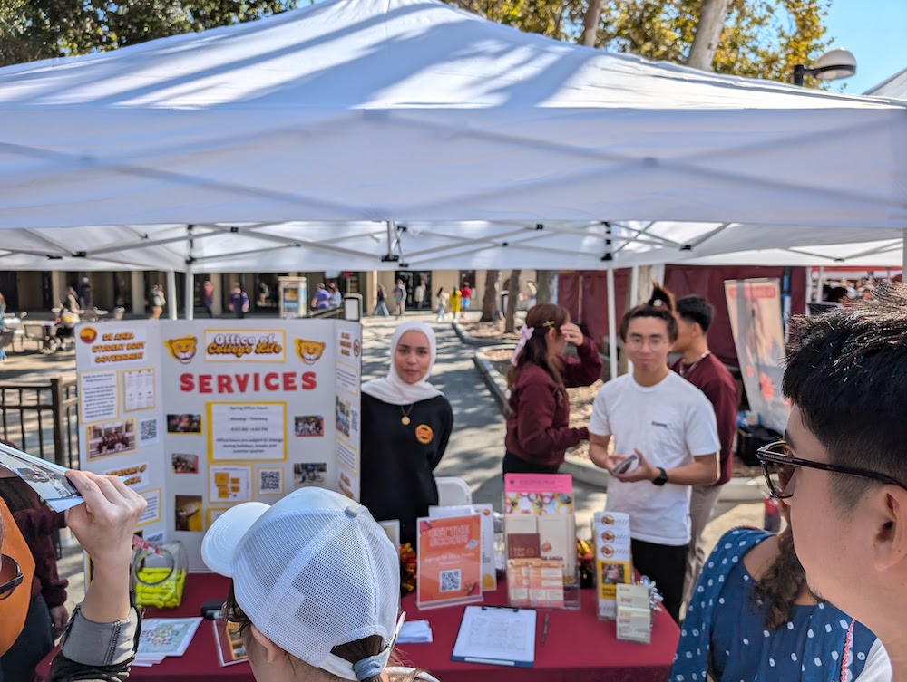 students at College Life table