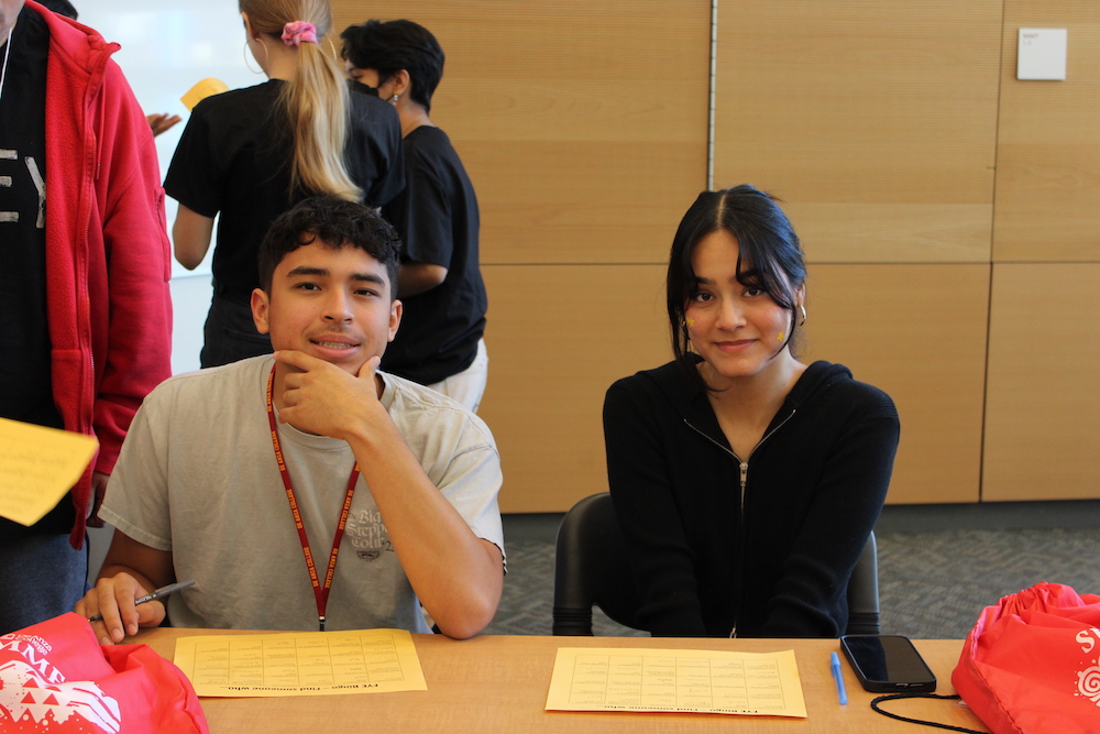 two students at table